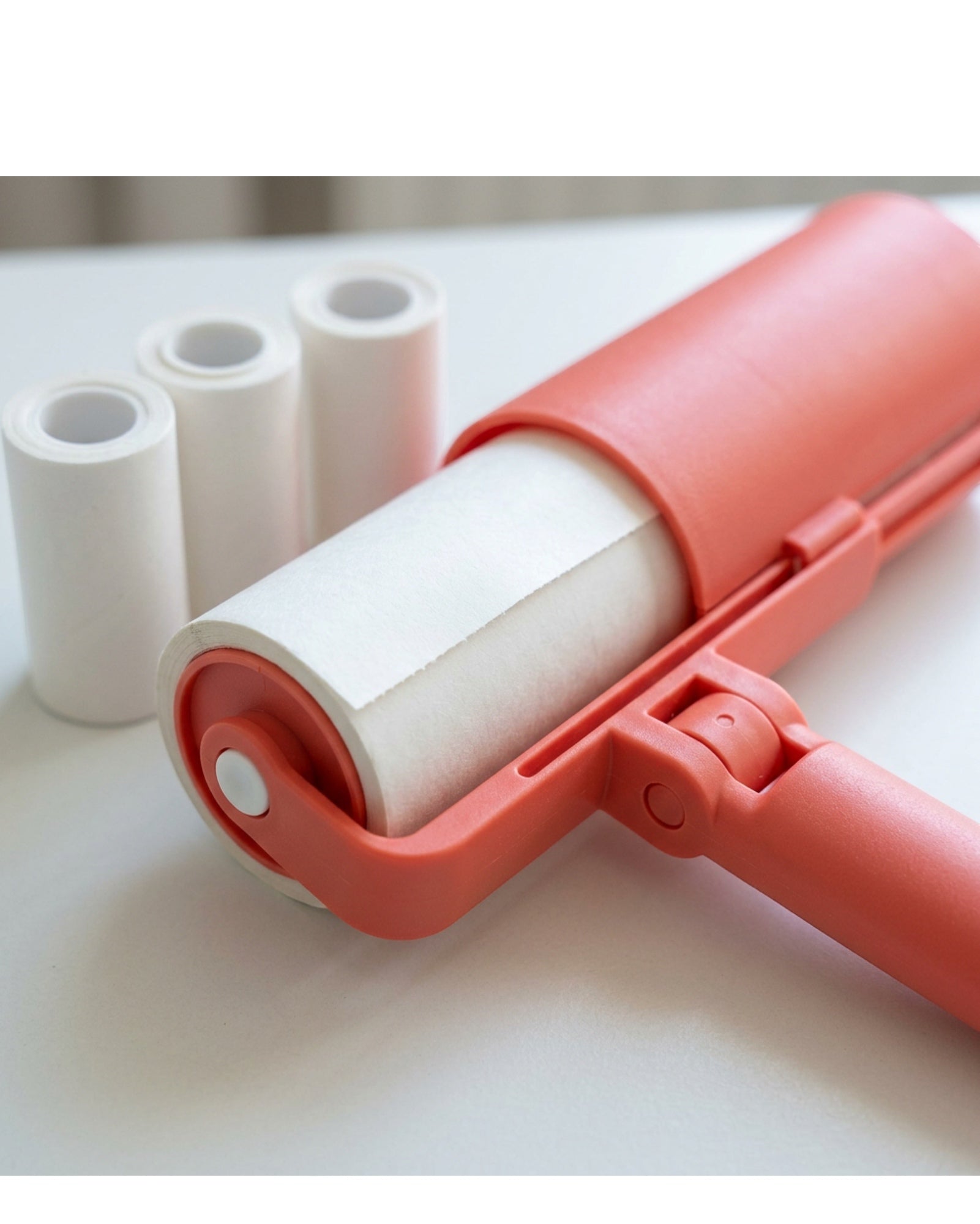 Midox Folding Travel Lint Roller 6 cm with 3 Refills Coral - Detail view